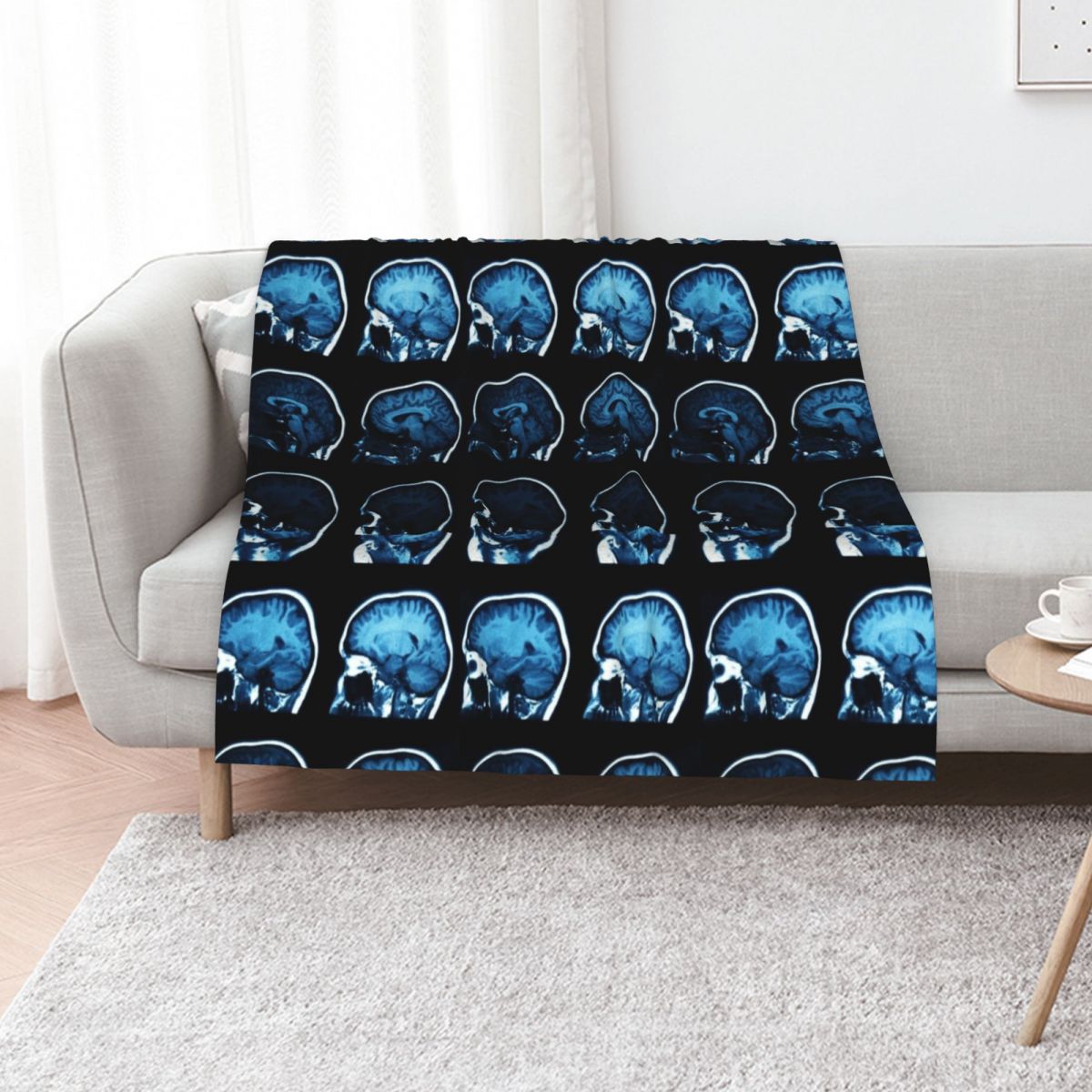 3D Printing X Ray - Brain MRI x-ray Throw Blanket Shaggy
