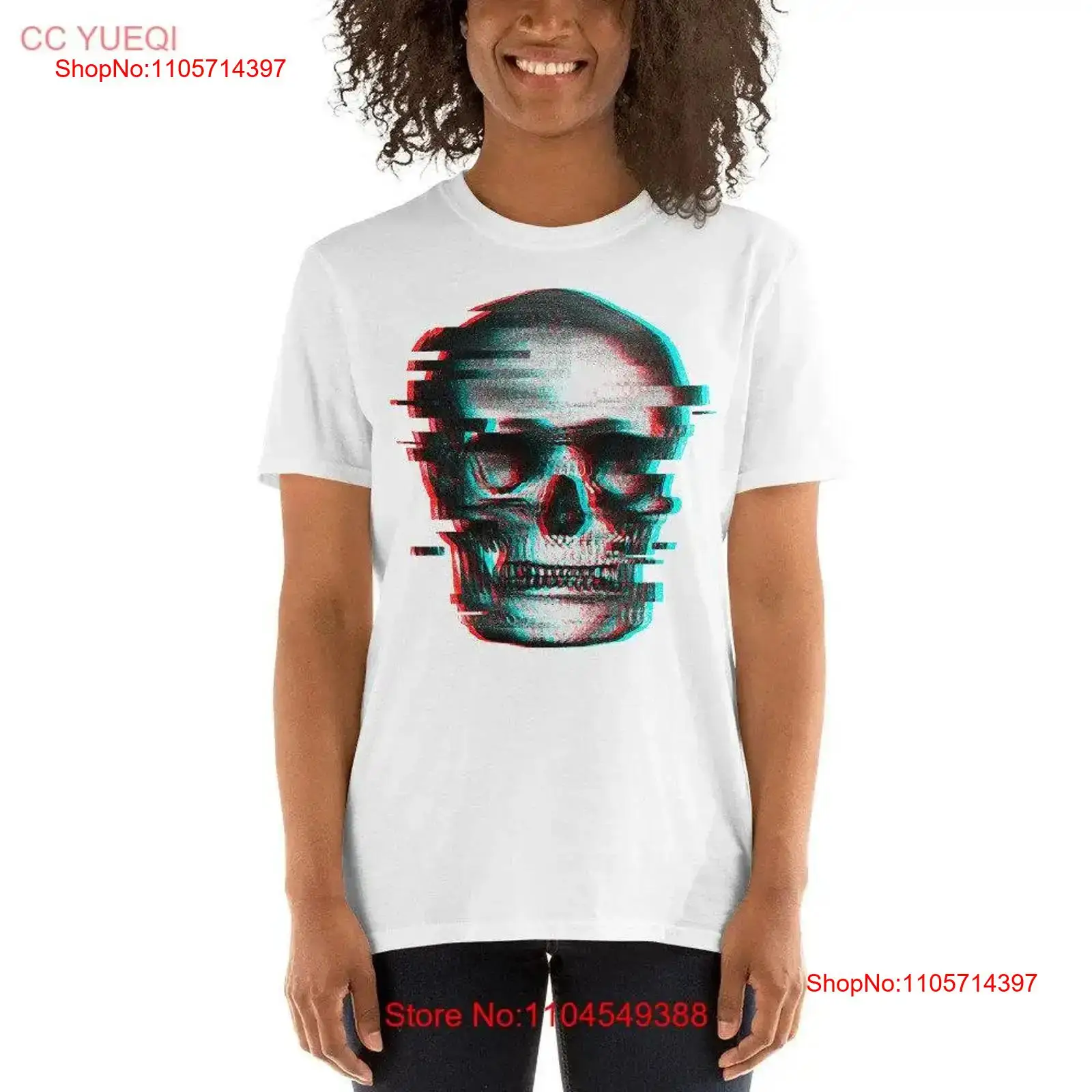 Glitched Skull Retro T Shirt 3 - 3D Printing X Ray review and price