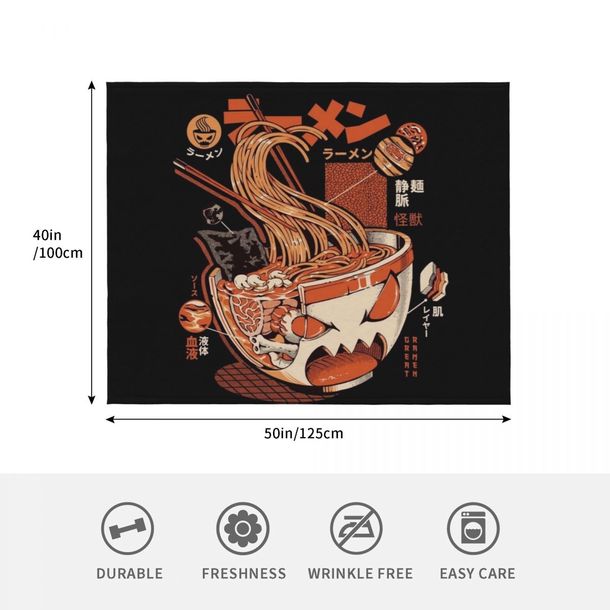 Black X-ray Great Ramen! Throw - 3D Printing X Ray review and price