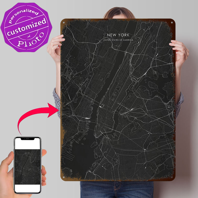 Silver New York Street Map 3D  - 3D Printing York review and price