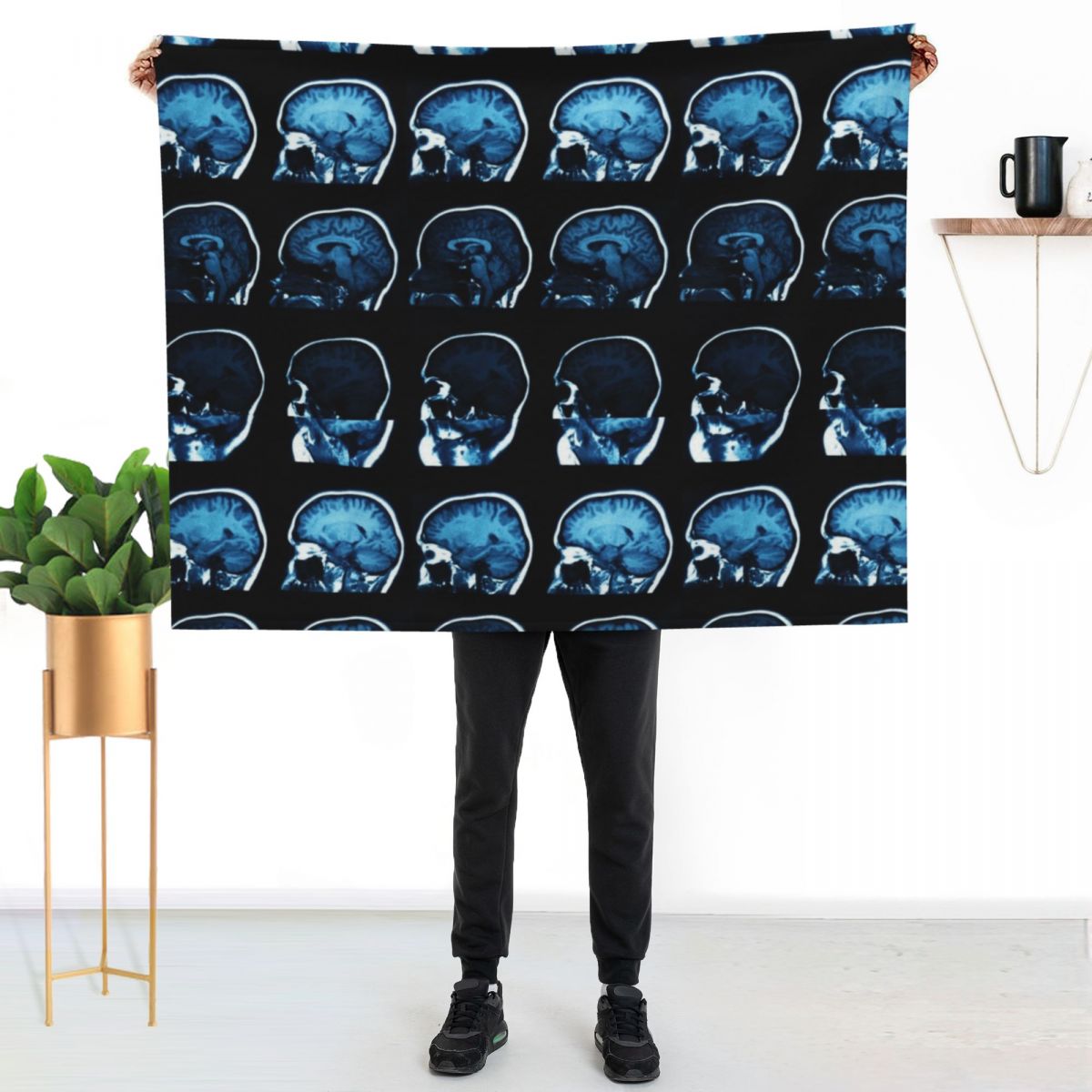 Brain MRI x-ray Throw Blanket  - 3D Printing X Ray review and price