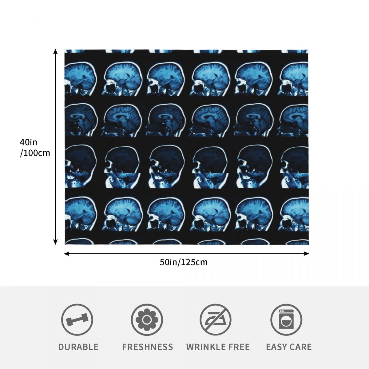 Brain MRI x-ray Throw Blanket  - 3D Printing X Ray review and price