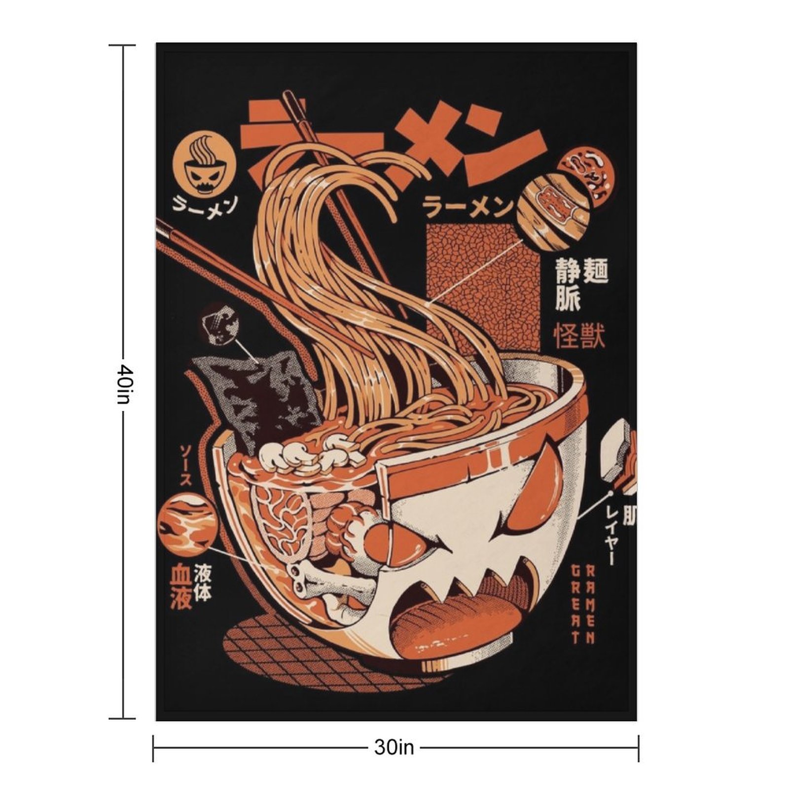 Black X-ray Great Ramen! Throw - 3D Printing X Ray review and price