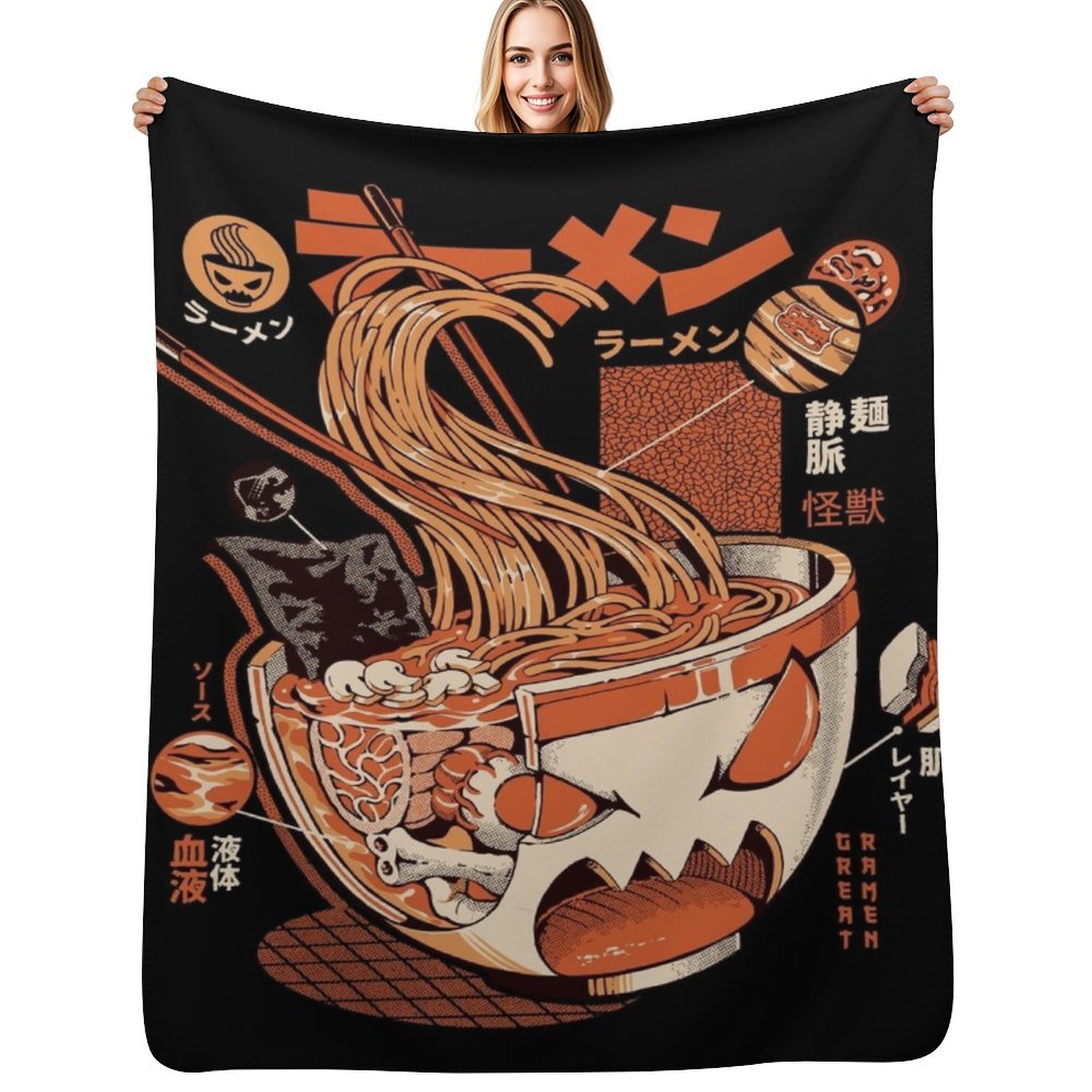 Black X-ray Great Ramen! Throw - 3D Printing X Ray review and price