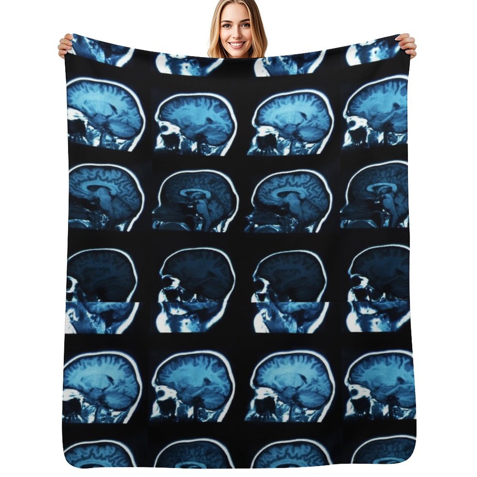 Brain MRI x-ray Throw Blanket  - 3D Printing X Ray review and price